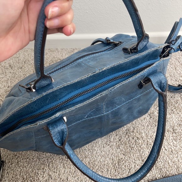 Elliott Lucca Medium Faro Distressed Leather Satchel Bag - Picture 9 of 16